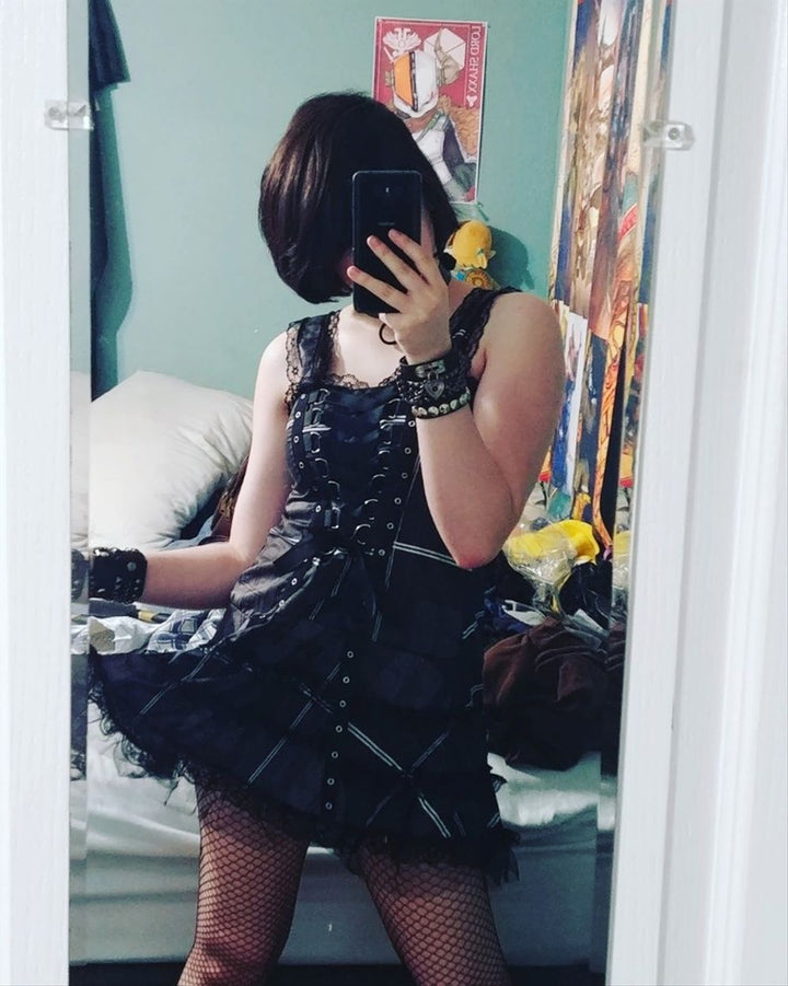 Lace-Up Gothic Gowns Mini Dress