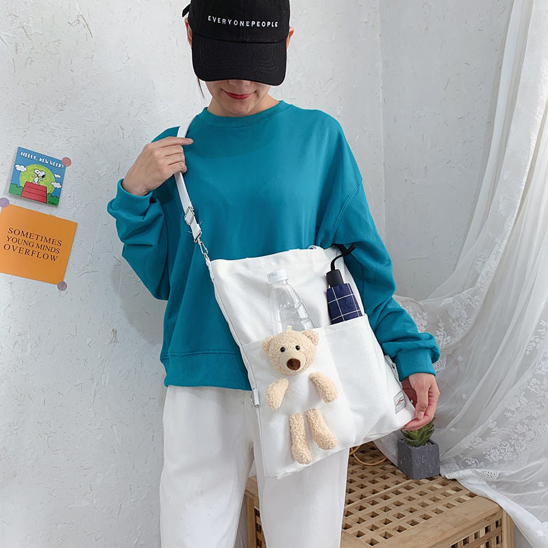 Cute Bear Eco Canvas Shoulder Bags