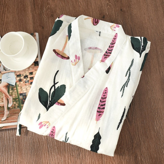 Kawaii Cat Printed Kimono Lover Pajamas