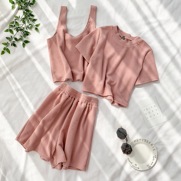 Summer Pink Three Pcs Sets Outfits