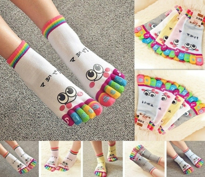 Cute Five Toe Crew Finger Socks