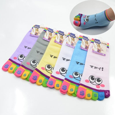 Cute Five Toe Crew Finger Socks