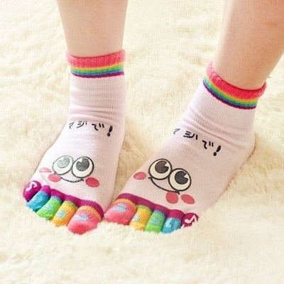 Cute Five Toe Crew Finger Socks