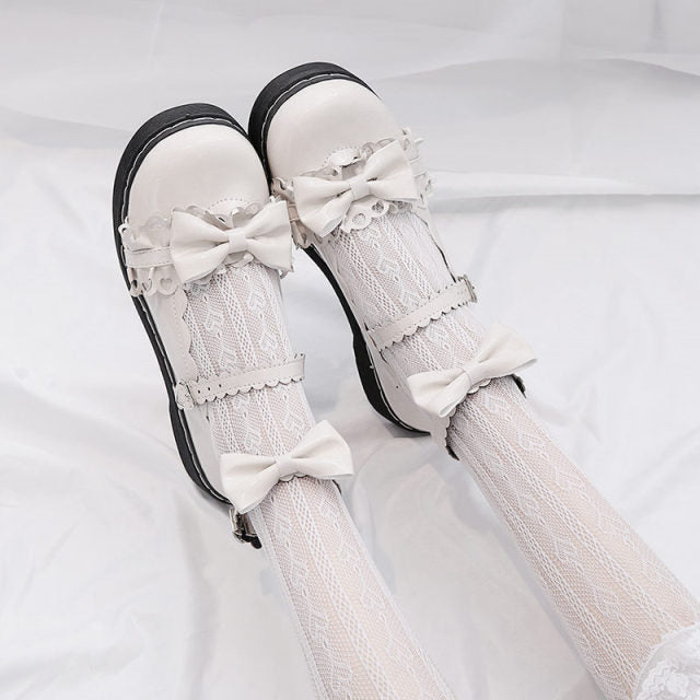Cute Cross Straps Bow Mary Jane Shoes
