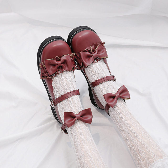 Cute Cross Straps Bow Mary Jane Shoes