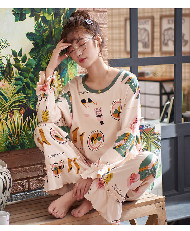 Kpop Cute Ruffled Bow Pajama Sets