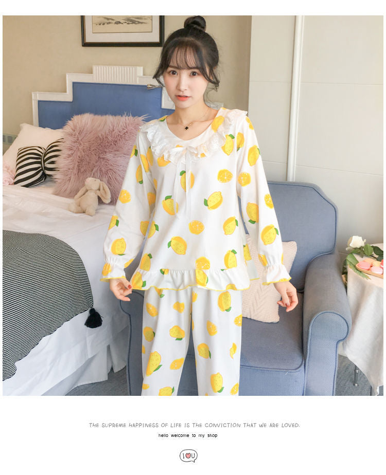 Kpop Cute Ruffled Bow Pajama Sets