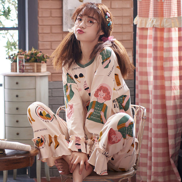 Kpop Cute Ruffled Bow Pajama Sets