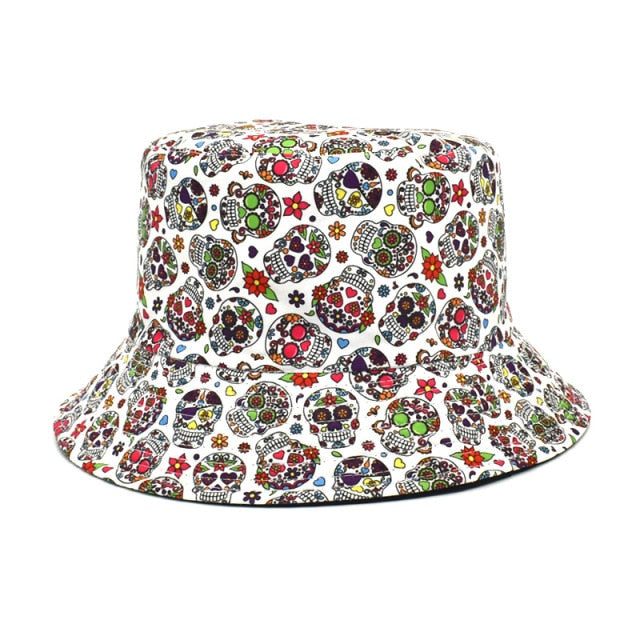 Harajuku Skull Rose Fisherman Hat