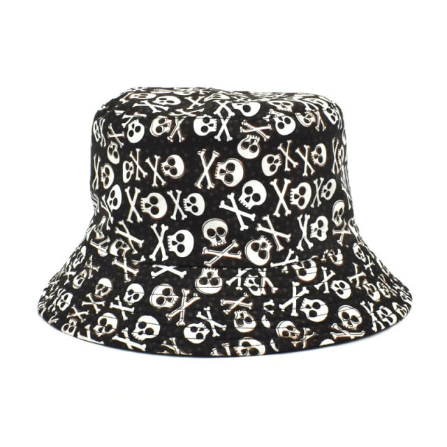 Harajuku Skull Rose Fisherman Hat