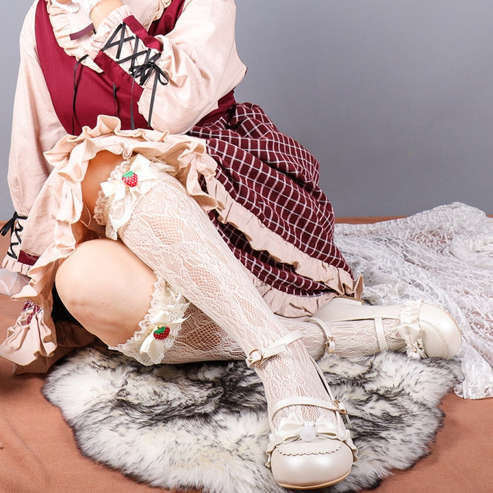 Japanese Lolita Lace Strawberry Socks