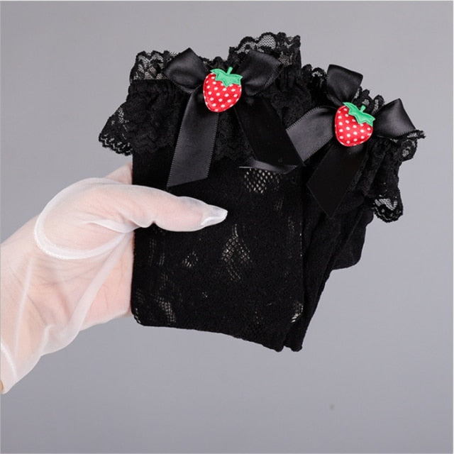 Japanese Lolita Lace Strawberry Socks