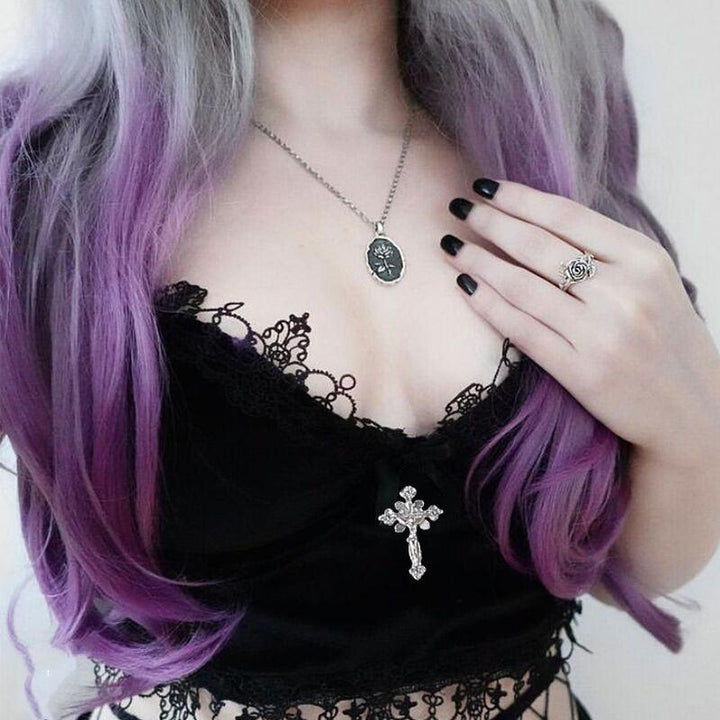 Gothic Dark Lace Halter Tops