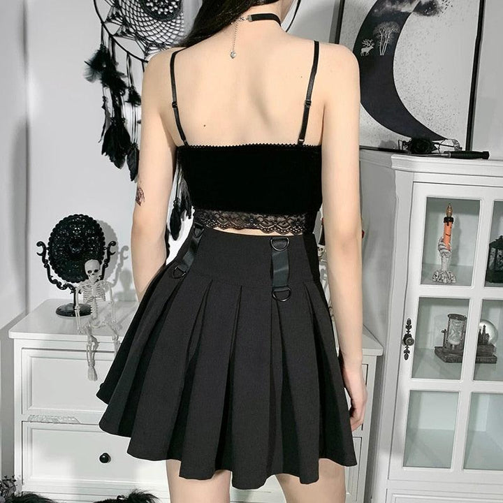Gothic Dark Lace Halter Tops