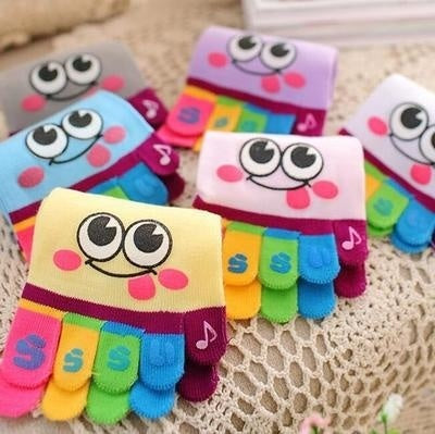 Cute Five Toe Crew Finger Socks