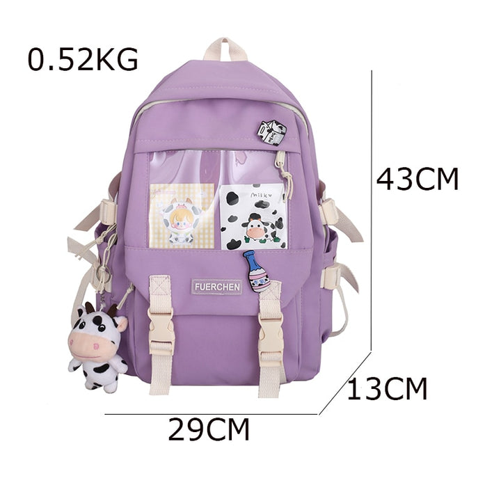 Kawaii Cow Toy Girls Harajuku Backpack