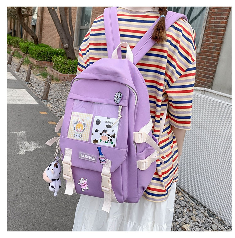 Kawaii Cow Toy Girls Harajuku Backpack