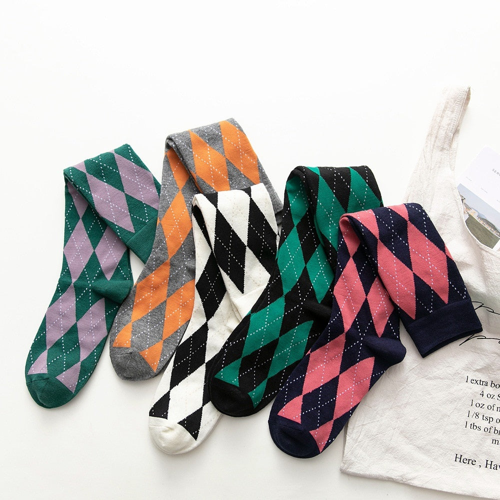 Lattice Harajuku Cotton Long Socks