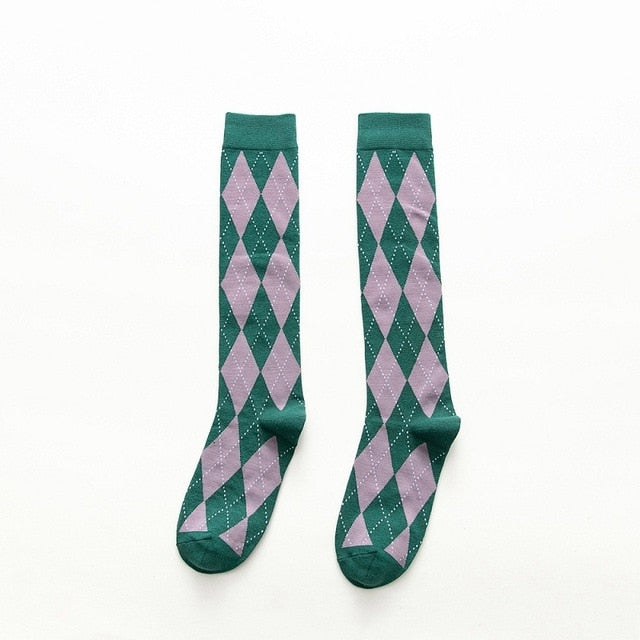 Lattice Harajuku Cotton Long Socks