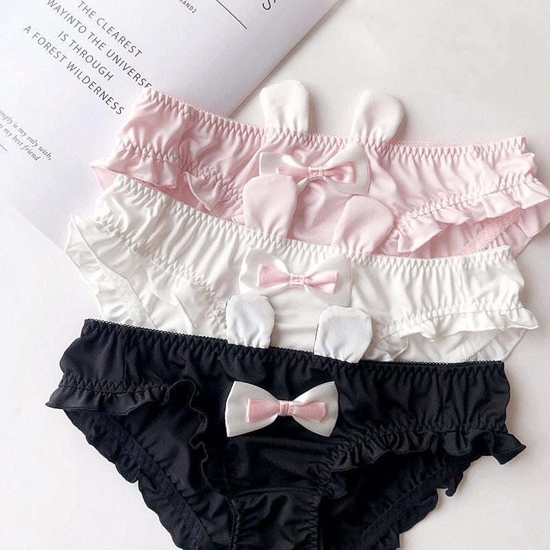 Lolita Cute Bow Ruffle Rabbit Ears Undies