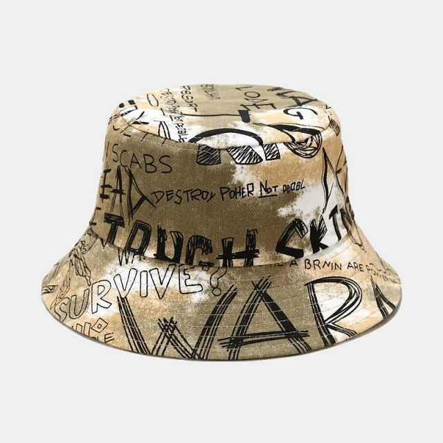 Vintage Graffiti Bucket Fisherman Hat