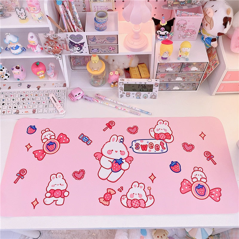 Japanese Kawaii Cute Bunny Desktop Mat