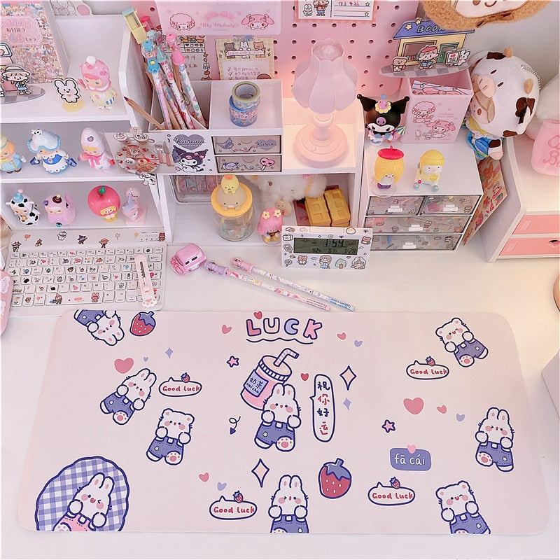 Japanese Kawaii Cute Bunny Desktop Mat