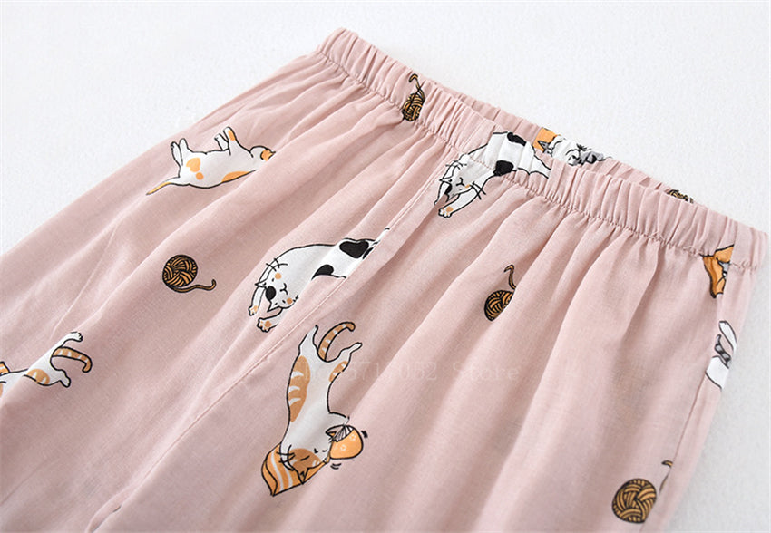 Kawaii Cat Printed Kimono Lover Pajamas