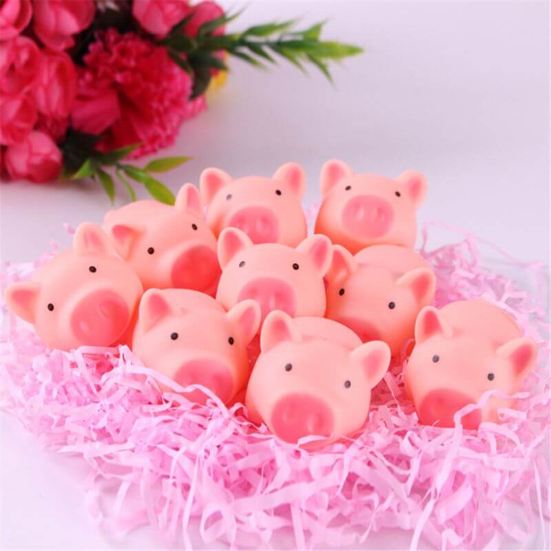 10pcs Kawaii Pink Pig Squeeze Toy