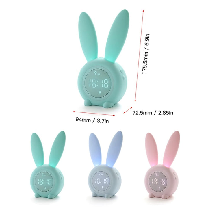 Cute Rabbit Timer Night Light Silicone Clock