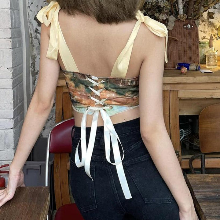 Women's Sling Strapless Printed Vest Tops