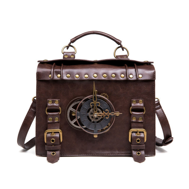 Steampunk Leather Messenger Bag