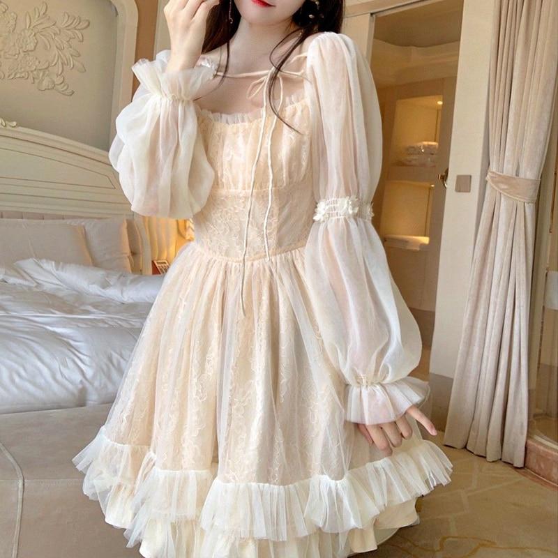 Lace Kawaii Lolita Vintage Dress