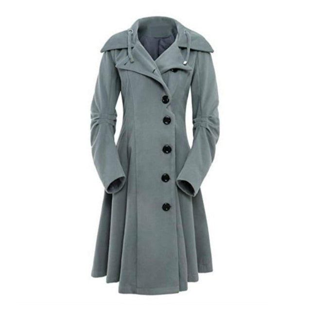 Womens Gothic Trench Coat Steam Punk Outwear