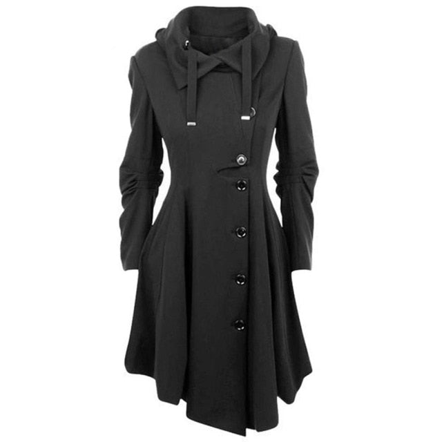 Womens Gothic Trench Coat Steam Punk Outwear