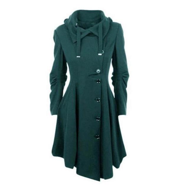 Womens Gothic Trench Coat Steam Punk Outwear