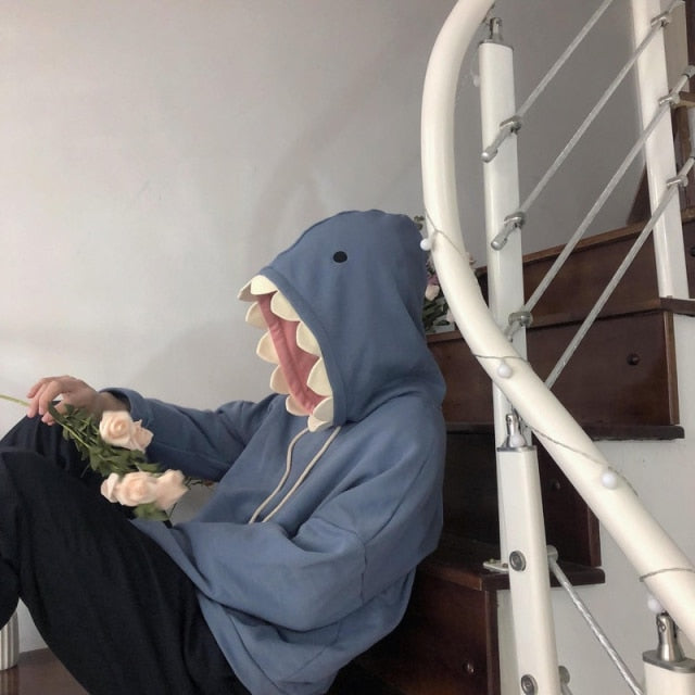 Kawaii Japanese Shark Hoodie – ubekeen