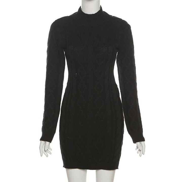 Sexy Backless Slim Mini Sweater Dress