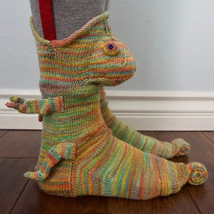 Christmas Socks Shark Chameleon Crocodile knit Socks