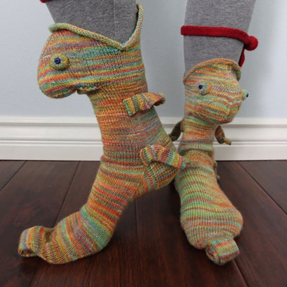 Christmas Socks Shark Chameleon Crocodile knit Socks