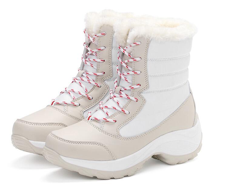 Waterproof Winter Plush Velvet Lace-up Boots