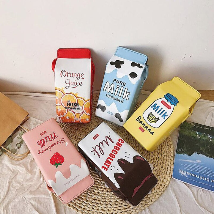 Kawaii Girls Fruits Milk Box Cross Body Bag