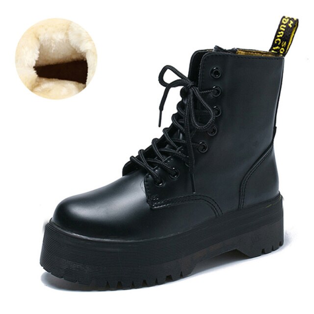 Women Grunge Shoes Platform Lace-up Combat Boots