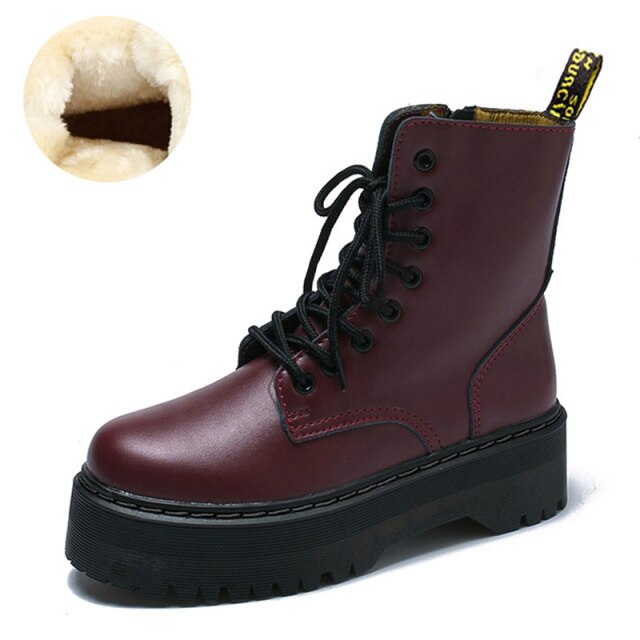 Women Grunge Shoes Platform Lace-up Combat Boots