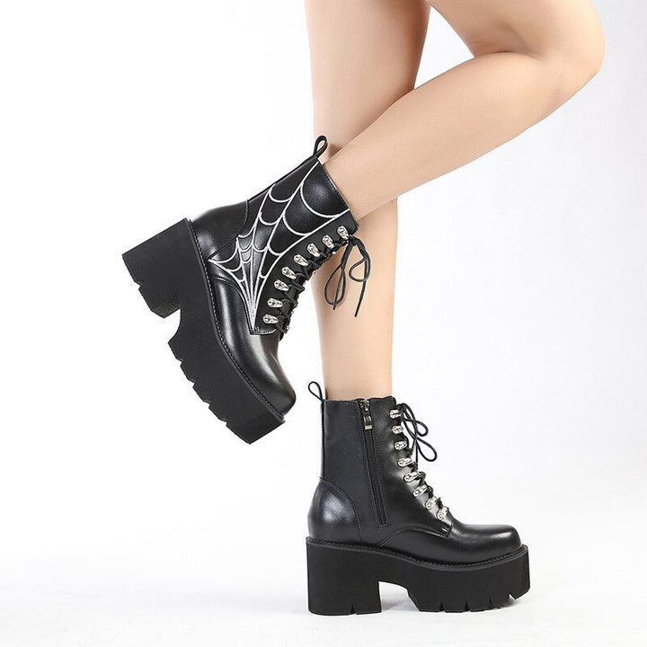 Women Chunky Platform Zipper Ankle Boot