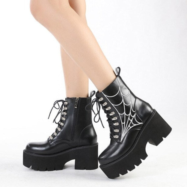 Women Chunky Platform Zipper Ankle Boot