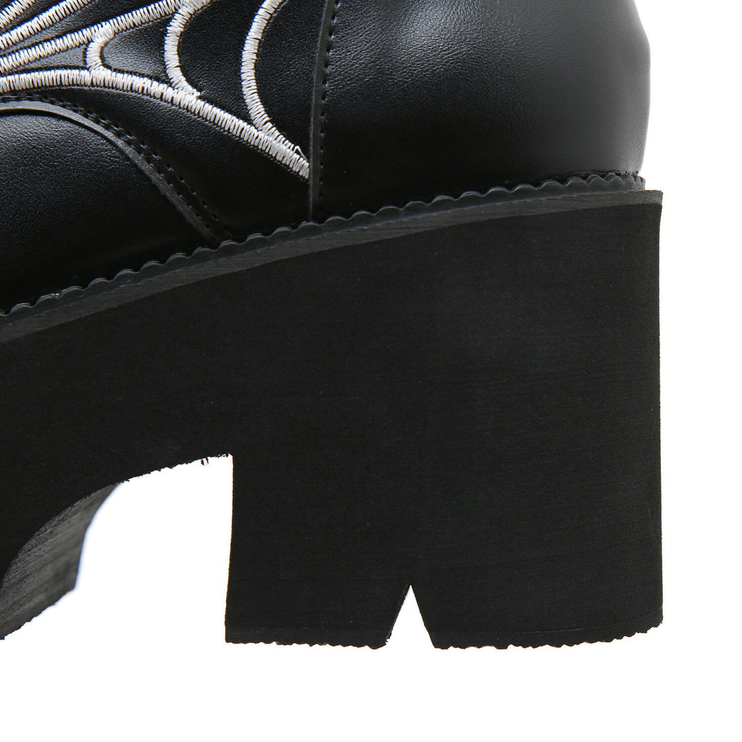 Women Chunky Platform Zipper Ankle Boot