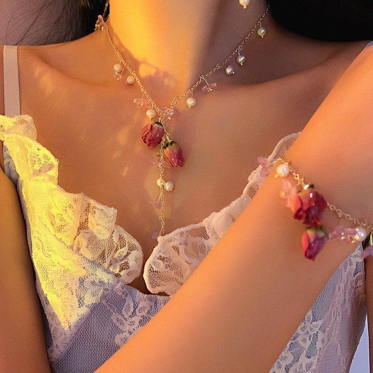 Fairy Fares Earring Necklace and Bracelet Jewelry Set