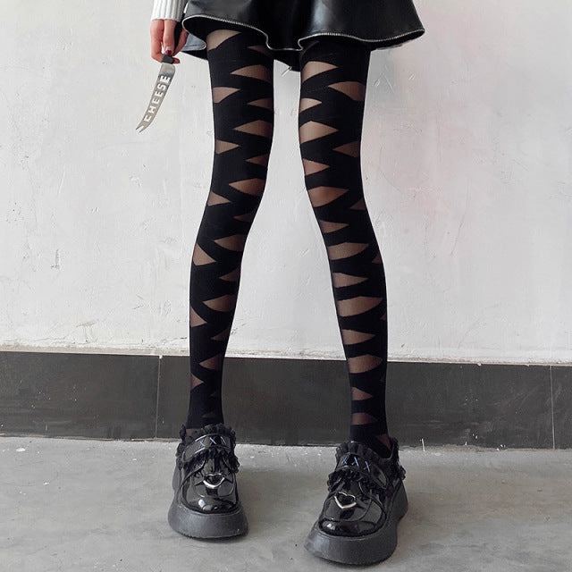 Strappy Goth Pantyhose