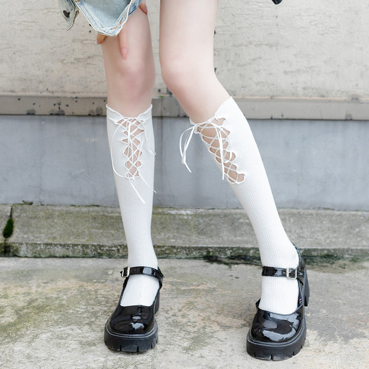 Lace-up Hollow Cute Calf Socks
